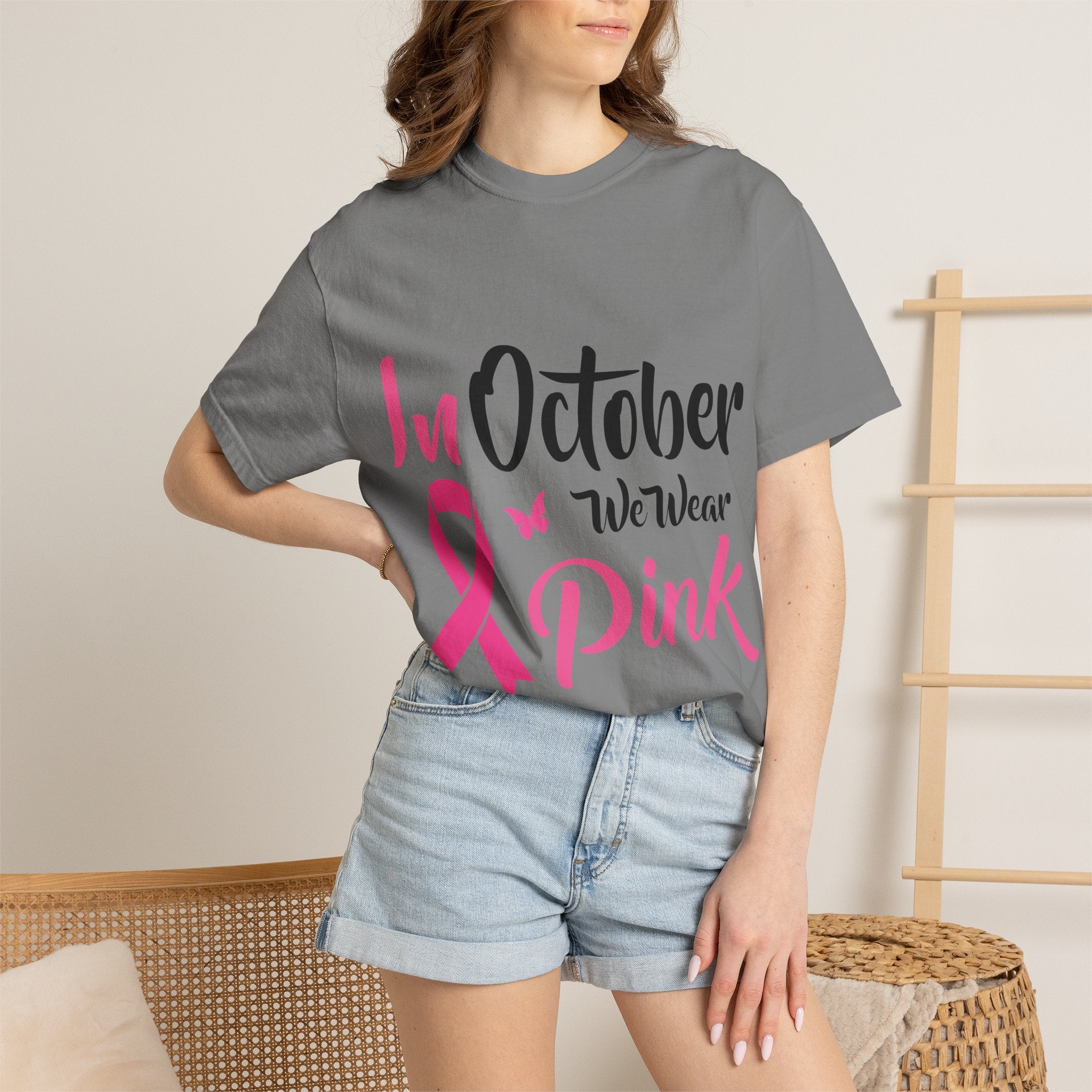 Breast Cancer Awareness T-Shirt — "In October We Wear Pink" Tee