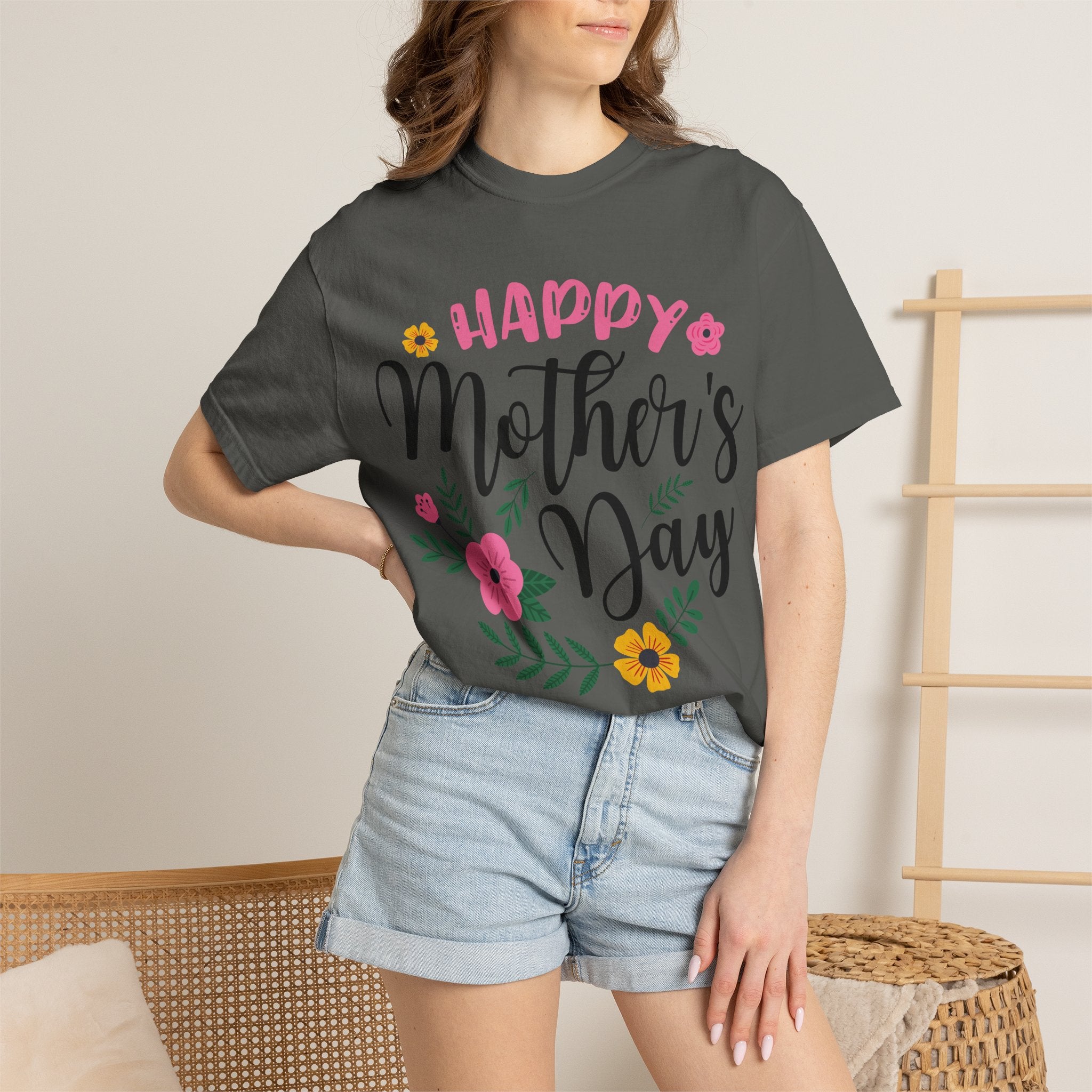 Mother's Day Floral T-Shirt — "Happy Mother's Day" Celebration Tee
